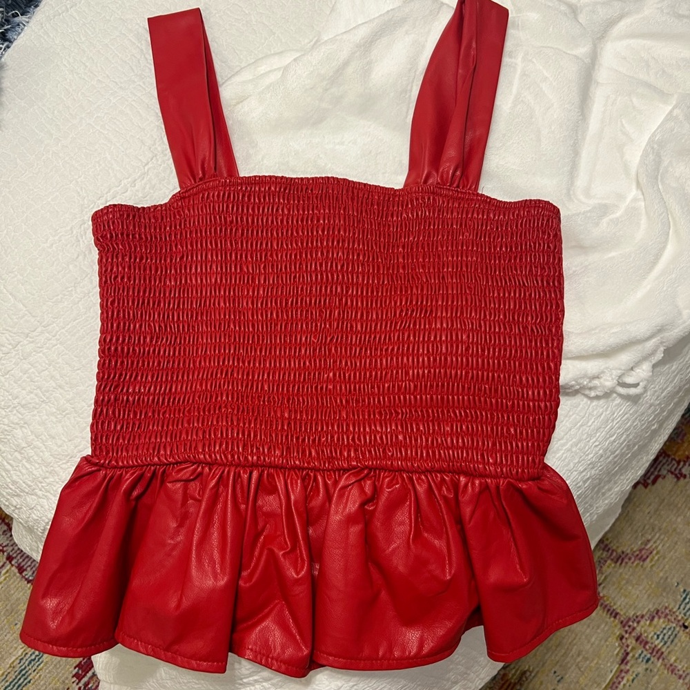 tcec red leather top